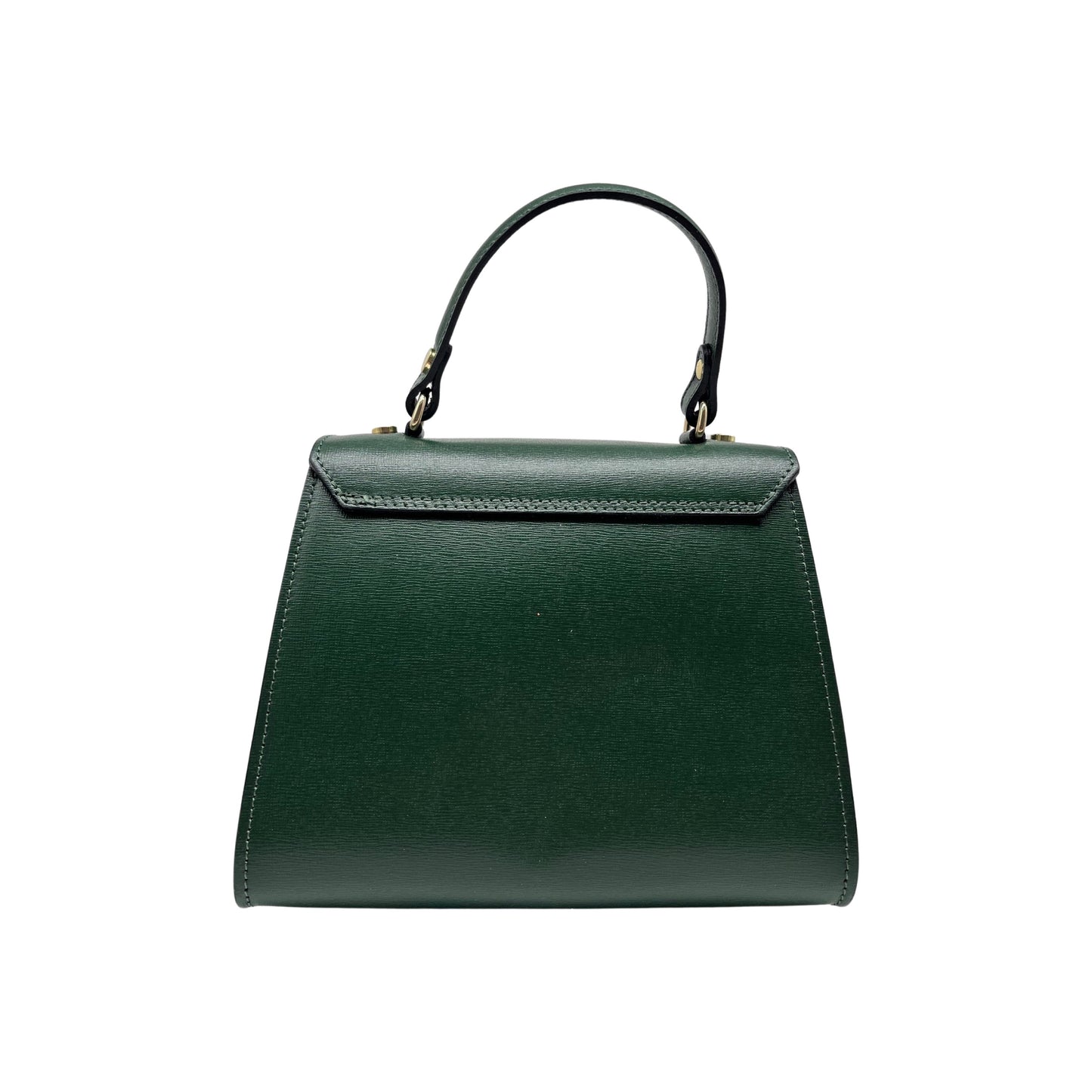 SAFIANO JACQUELINE GREEN LEATHER HANDLE BAG