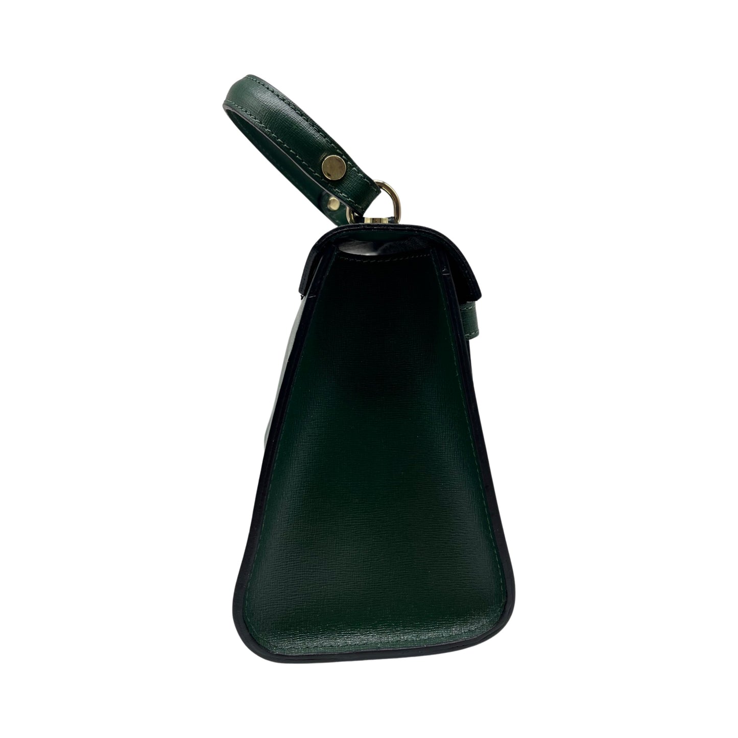 SAFIANO JACQUELINE GREEN LEATHER HANDLE BAG