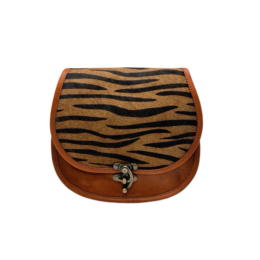 SAC BANDOULIERE CUIR MEERA FINITION ZEBRE