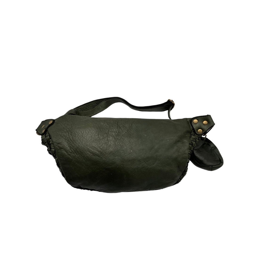 SAC BANANE CUIR WASHED AMBRA
