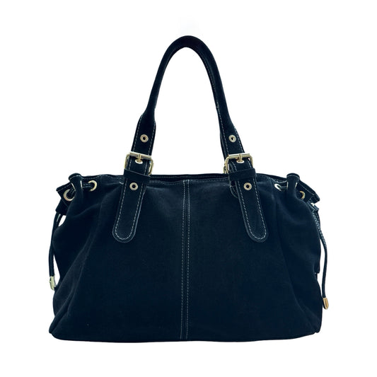 SAC CUIR SUEDE LACET LARGE
