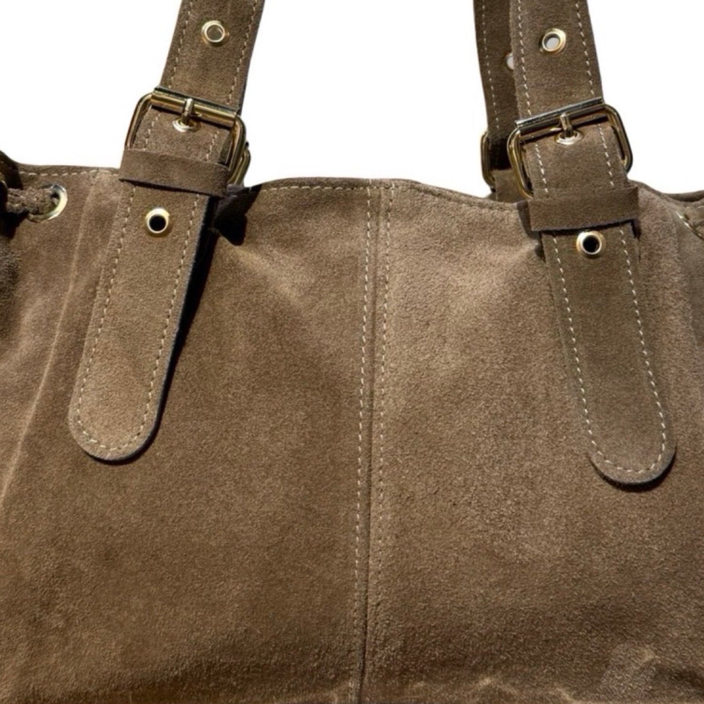 SAC CUIR SUEDE LACET LARGE