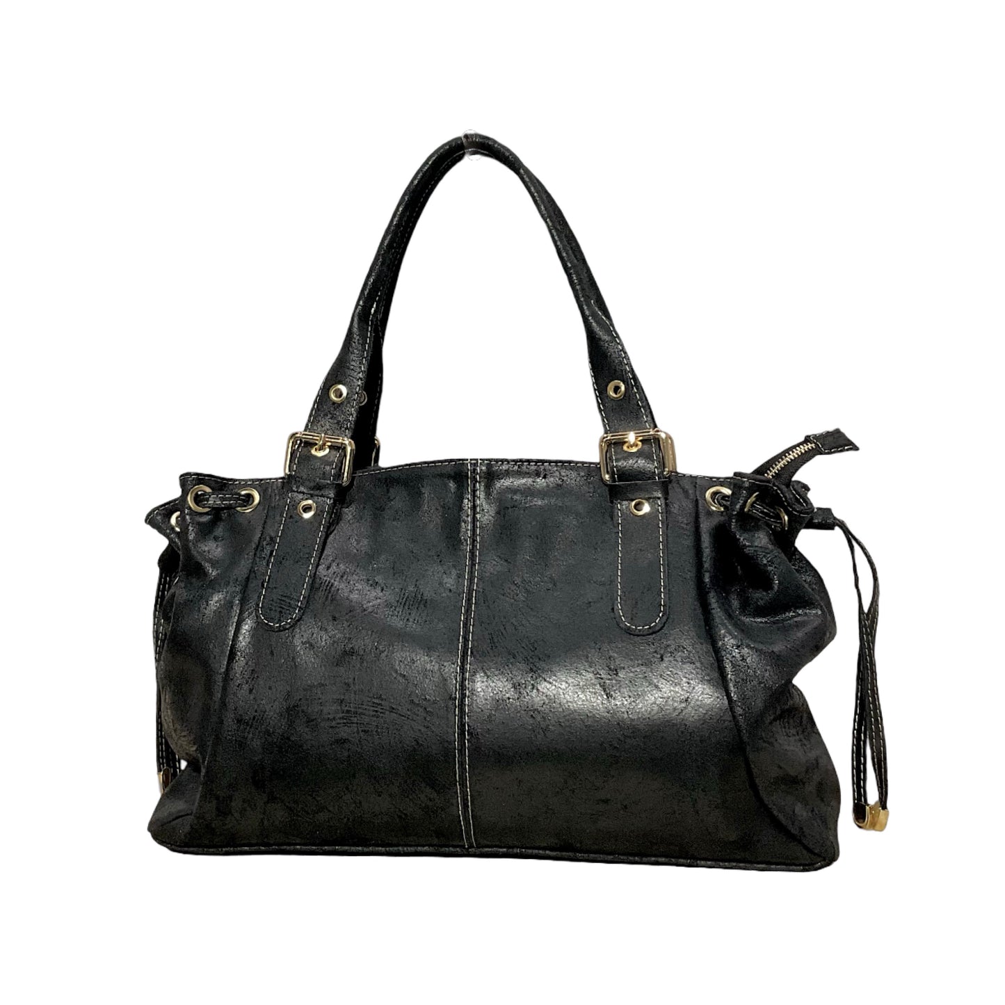 SAC CUIR BROSSE "LACET" LARGE