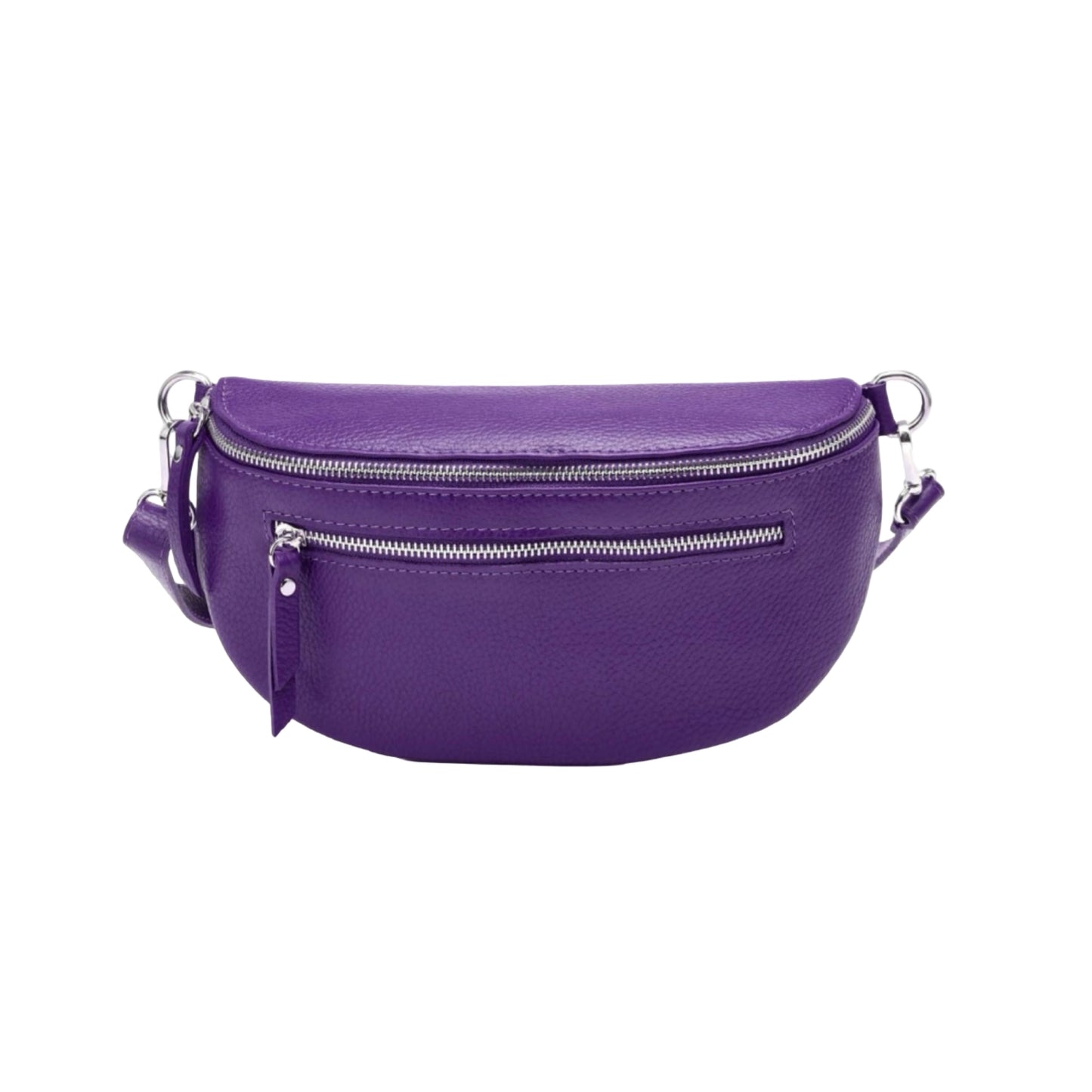 Sac Banane 2 Fermetures en Cuir Grainé 30cm