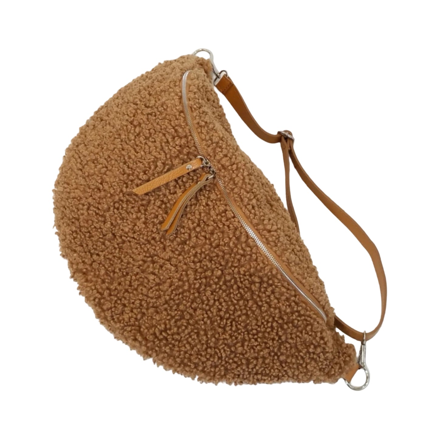 Grand Sac Banane XL en Moumoute Garni Cuir
