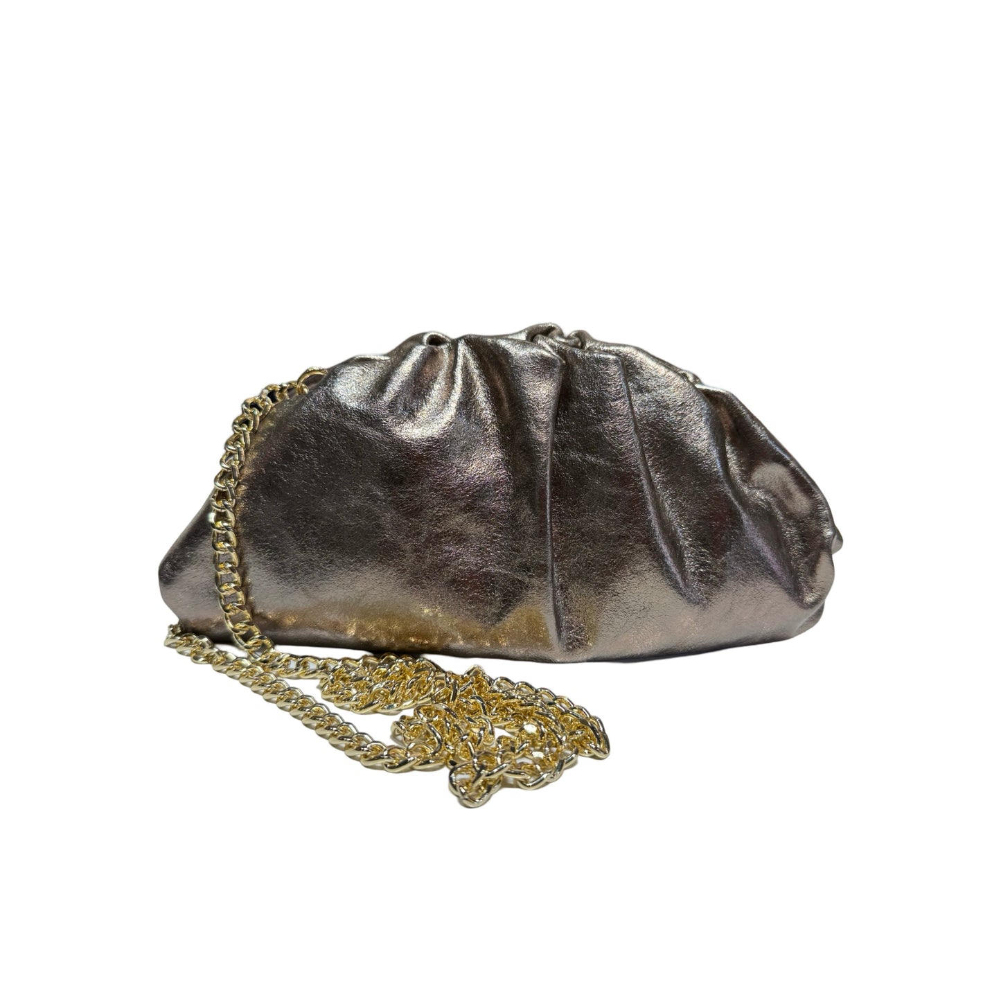 SAC PLISSE CUIR IRISE CHAINETTE