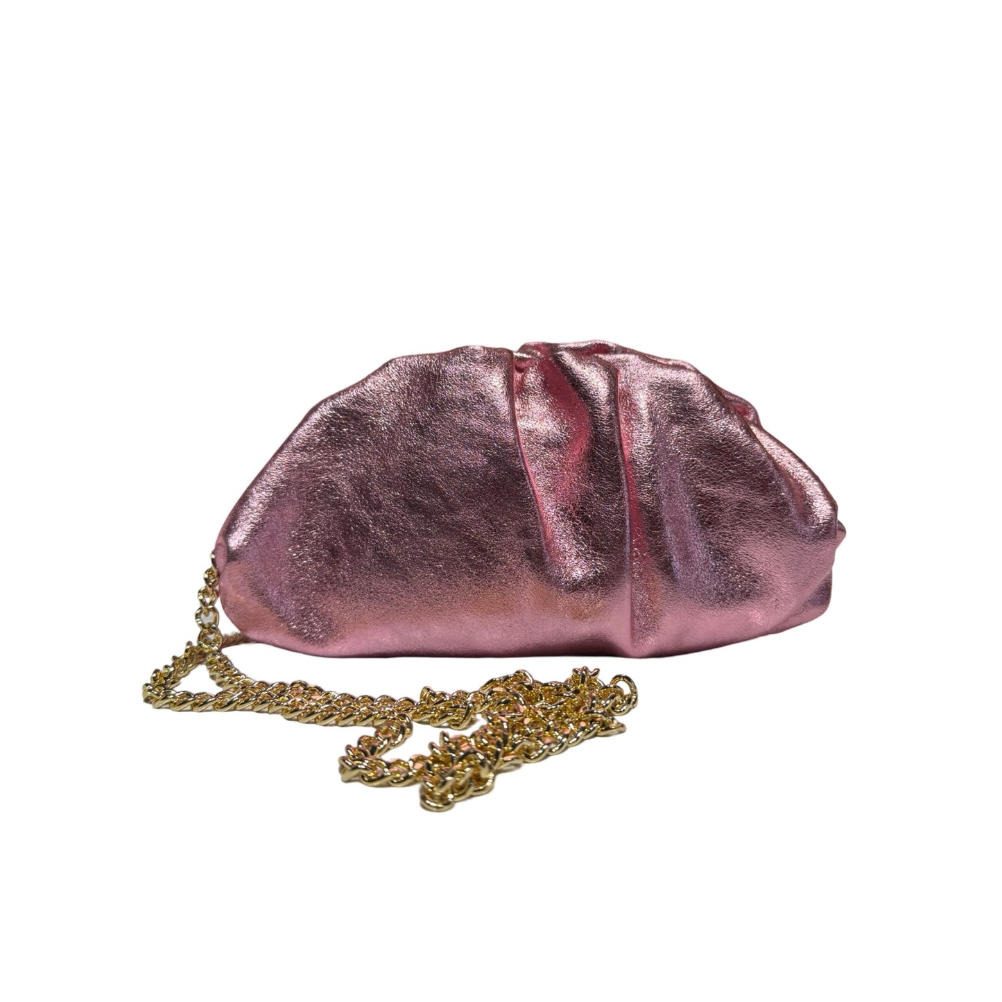 SAC PLISSE CUIR IRISE CHAINETTE