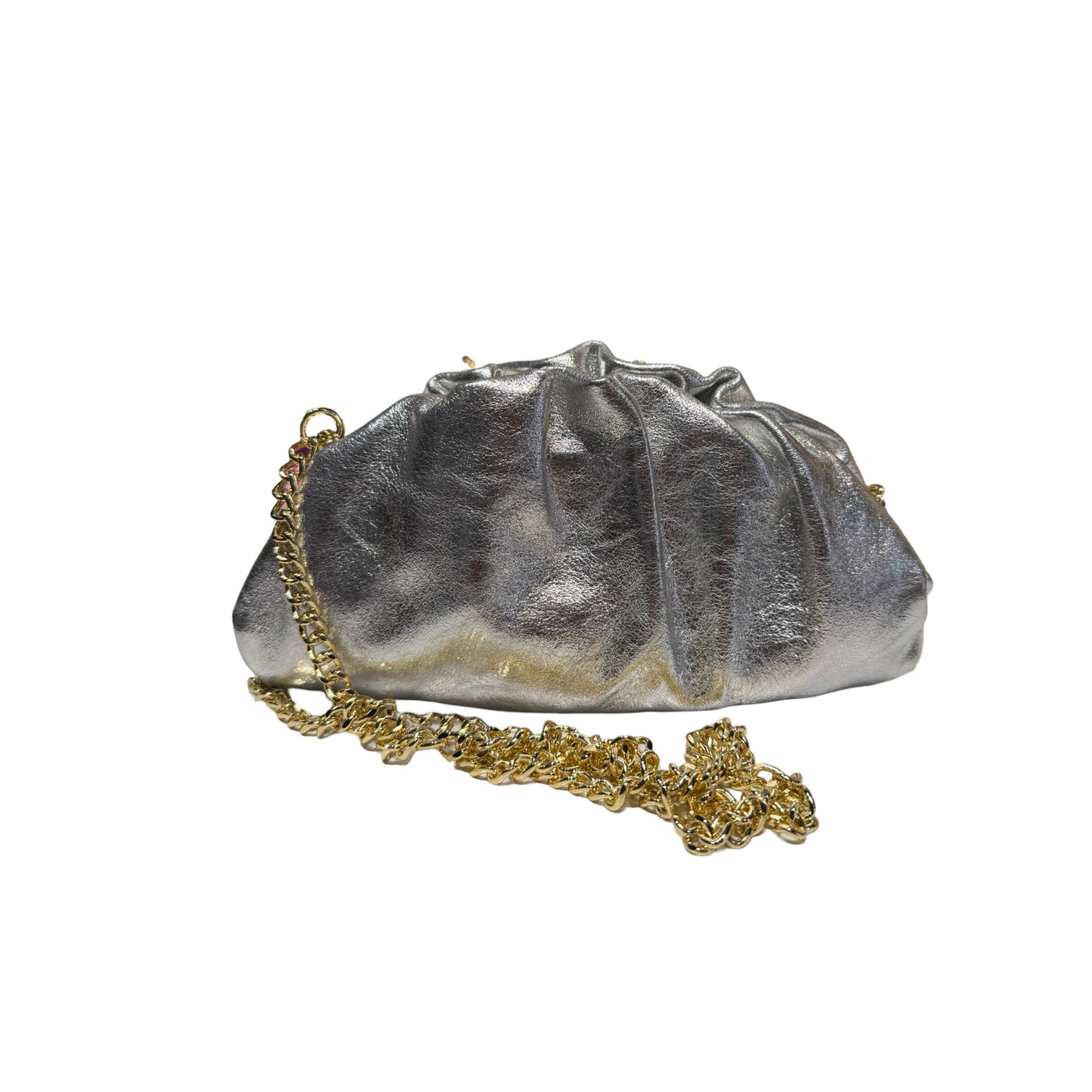 SAC PLISSE CUIR IRISE CHAINETTE