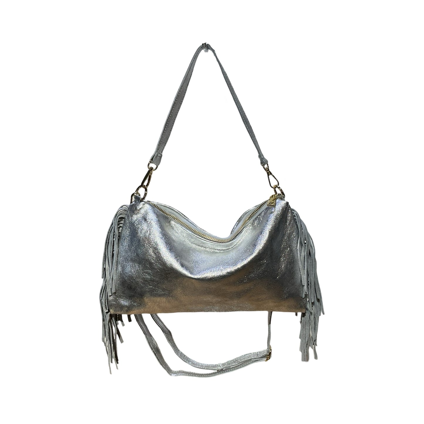 SAC CUIR IRISE FRANGE RECTO
