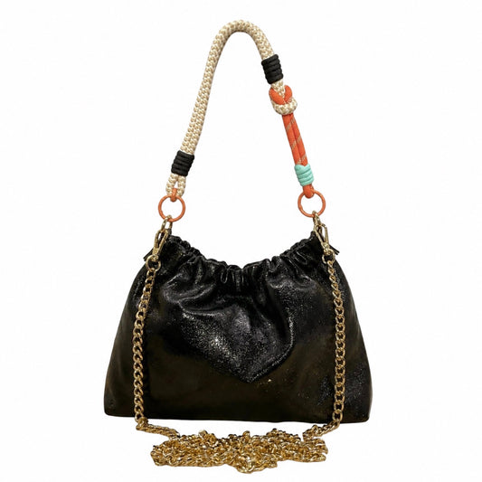 Sac cuir irisé cordon Plissa S