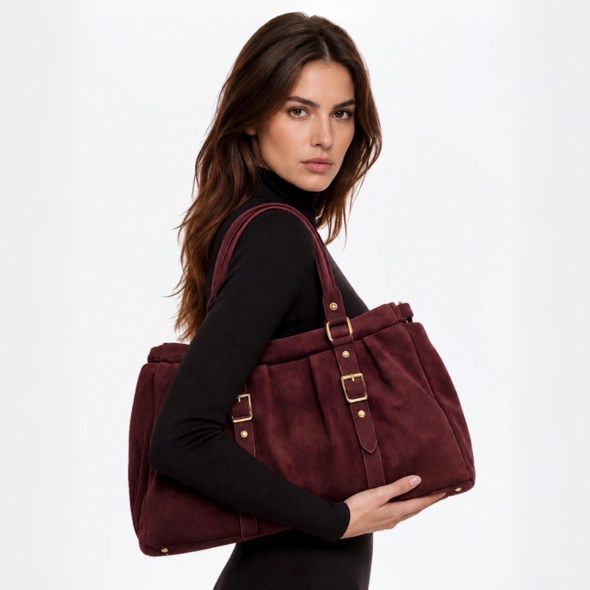 Sac à main en cuir suède Lydia