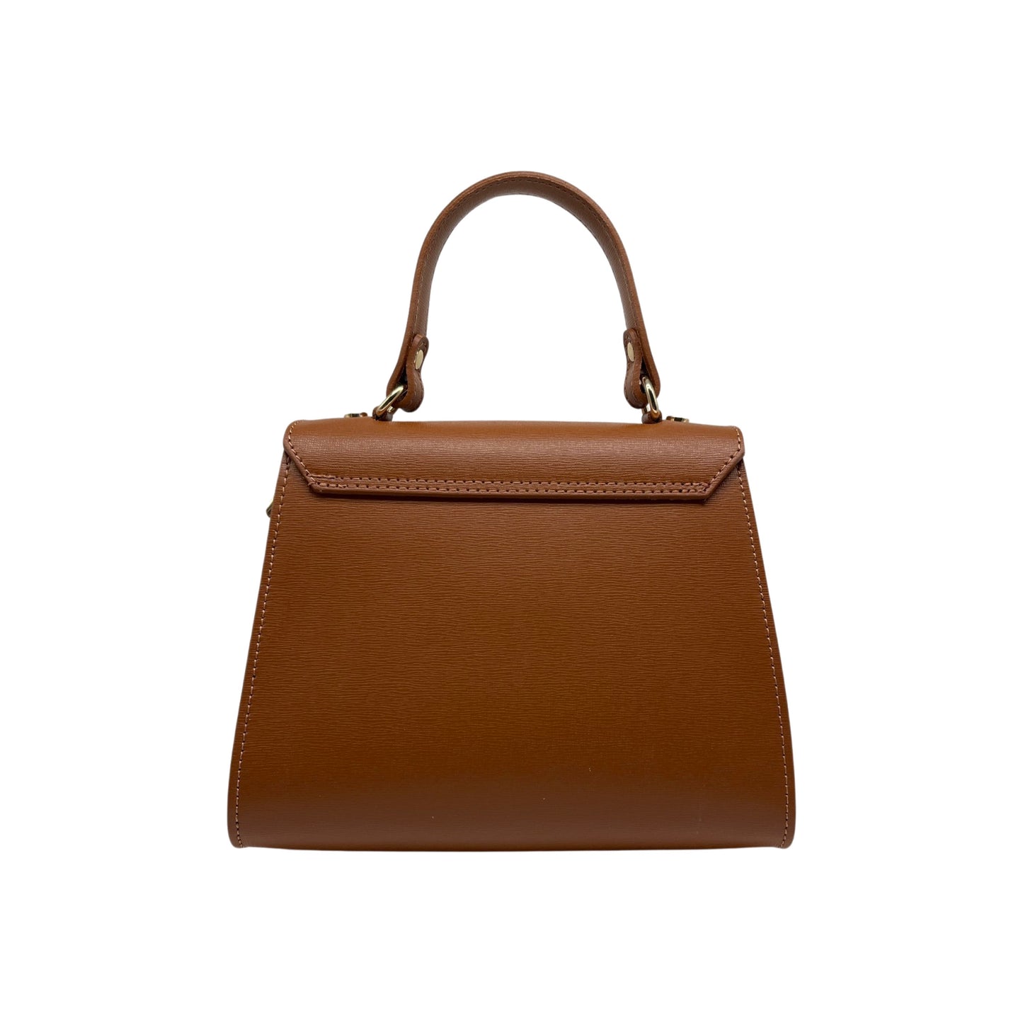 SAFIANO JACQUELINE CAMEL LEATHER HANDLE BAG