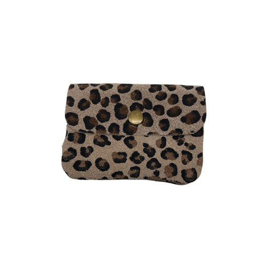 PETIT PMONNAIE CUIR SUEDE LEOPARD  11CM