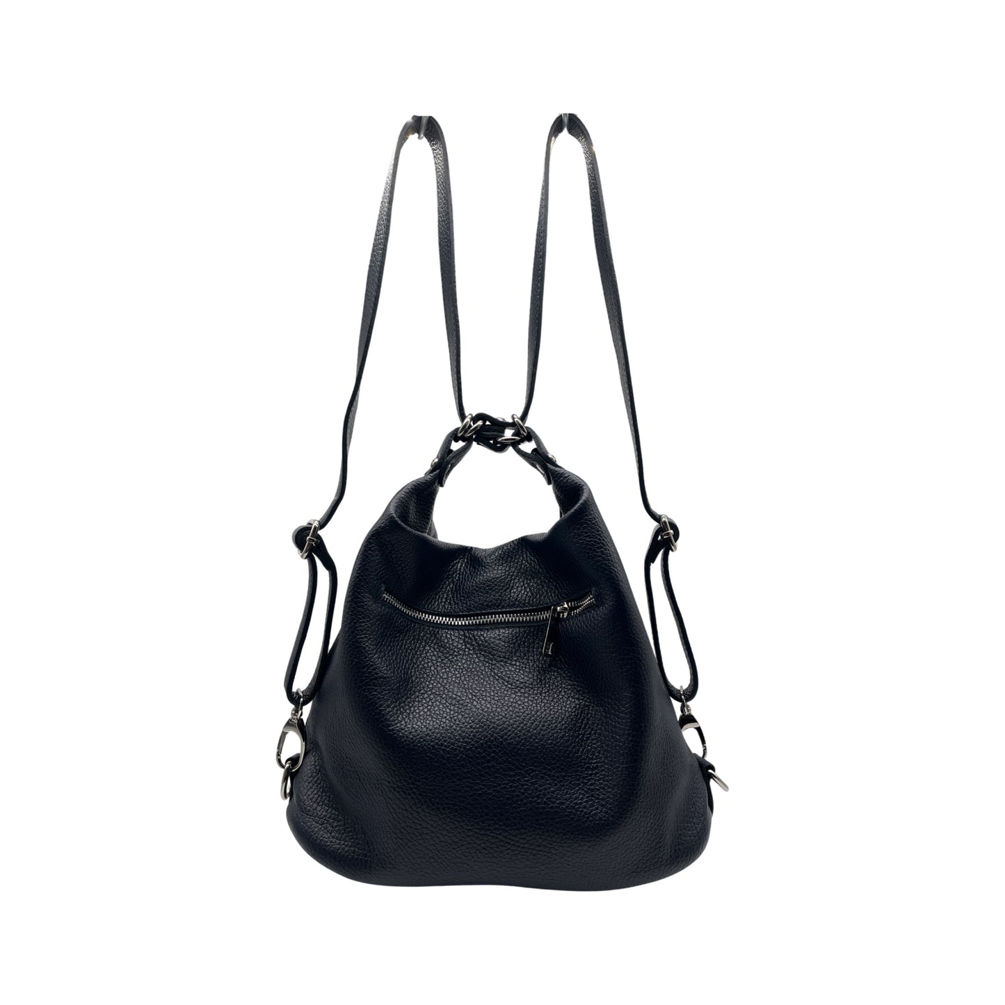 LOUISE BLUE SEEDED LEATHER BUCKET BAG