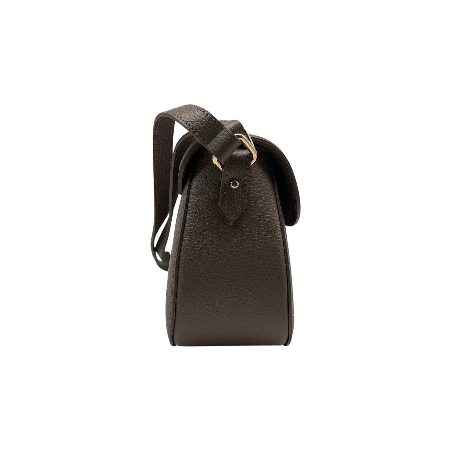 ALMA TAUPE GRAINED LEATHER FLAP BAG