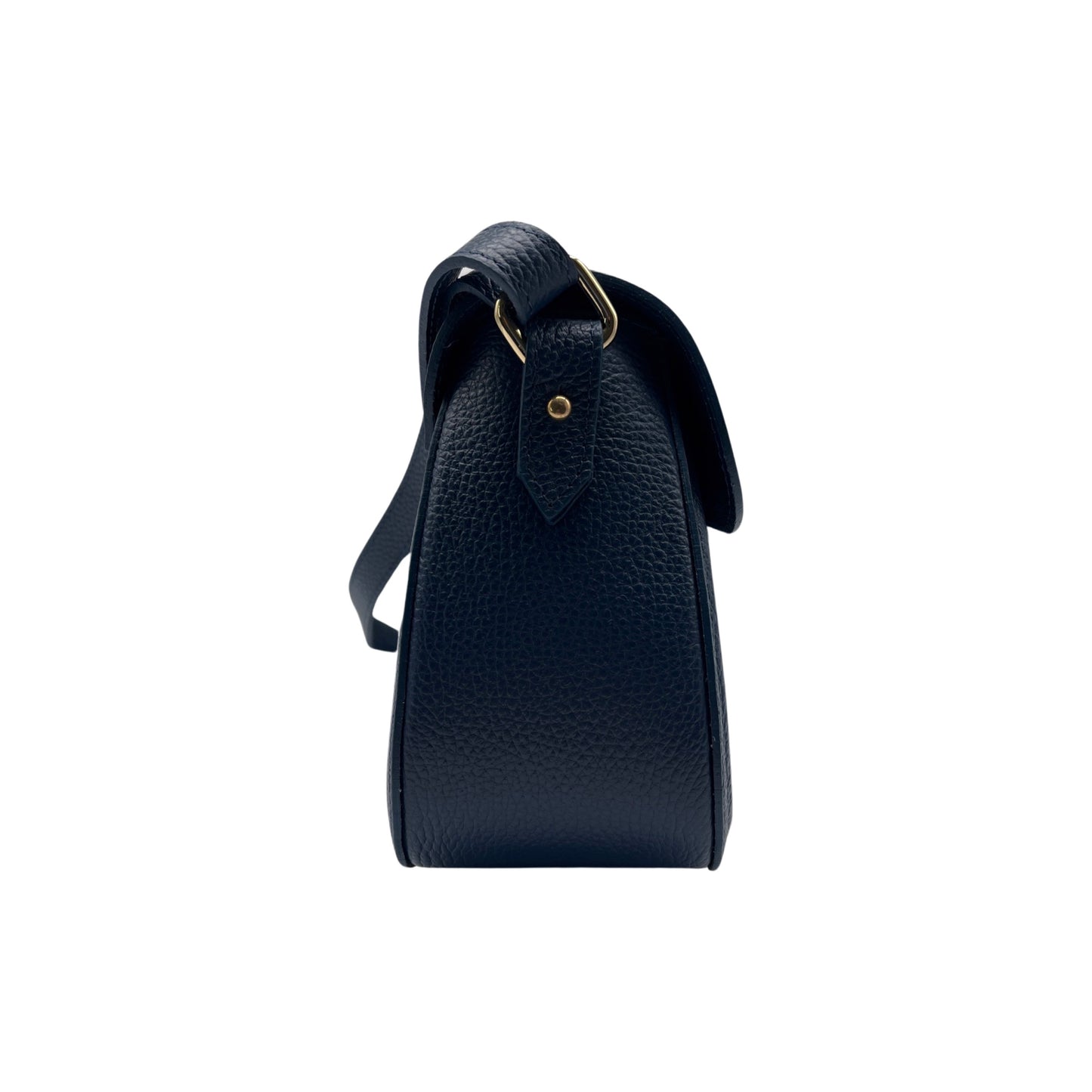 ALMA BLUE GRAINED LEATHER FLAP BAG