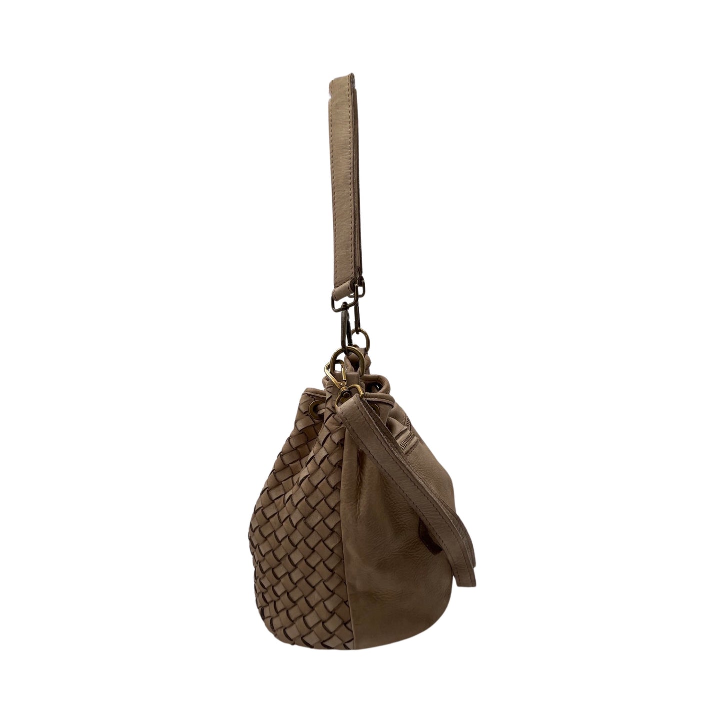 ANNABELLA BEIGE WASHED LEATHER BUCKET BAG