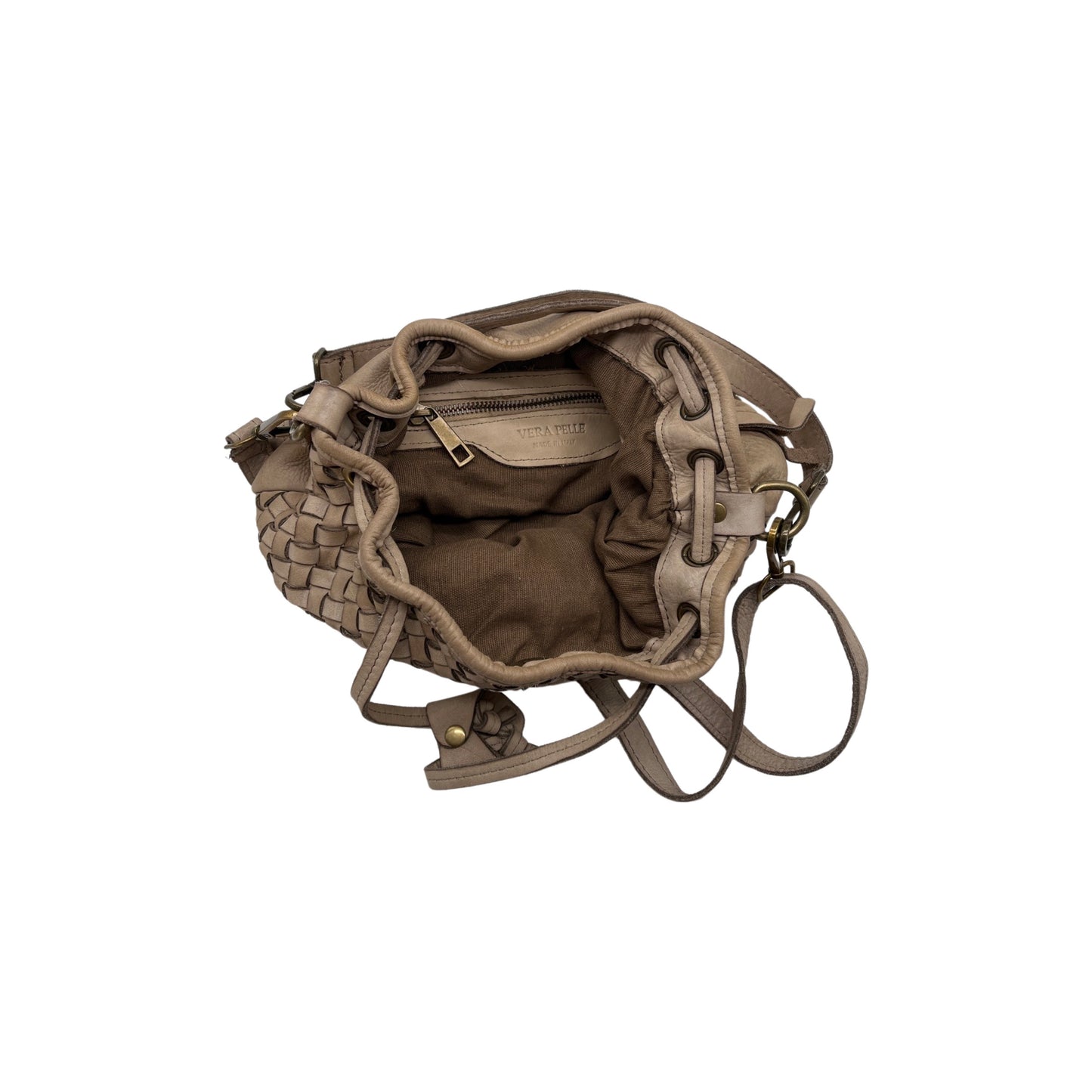 ANNABELLA BEIGE WASHED LEATHER BUCKET BAG