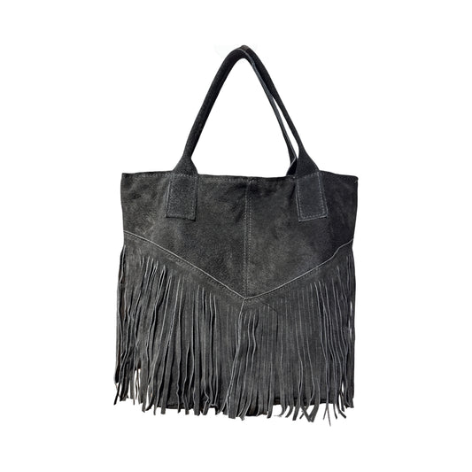 SAC A EPAULE CUIR SUEDE FRANGE SIERRA