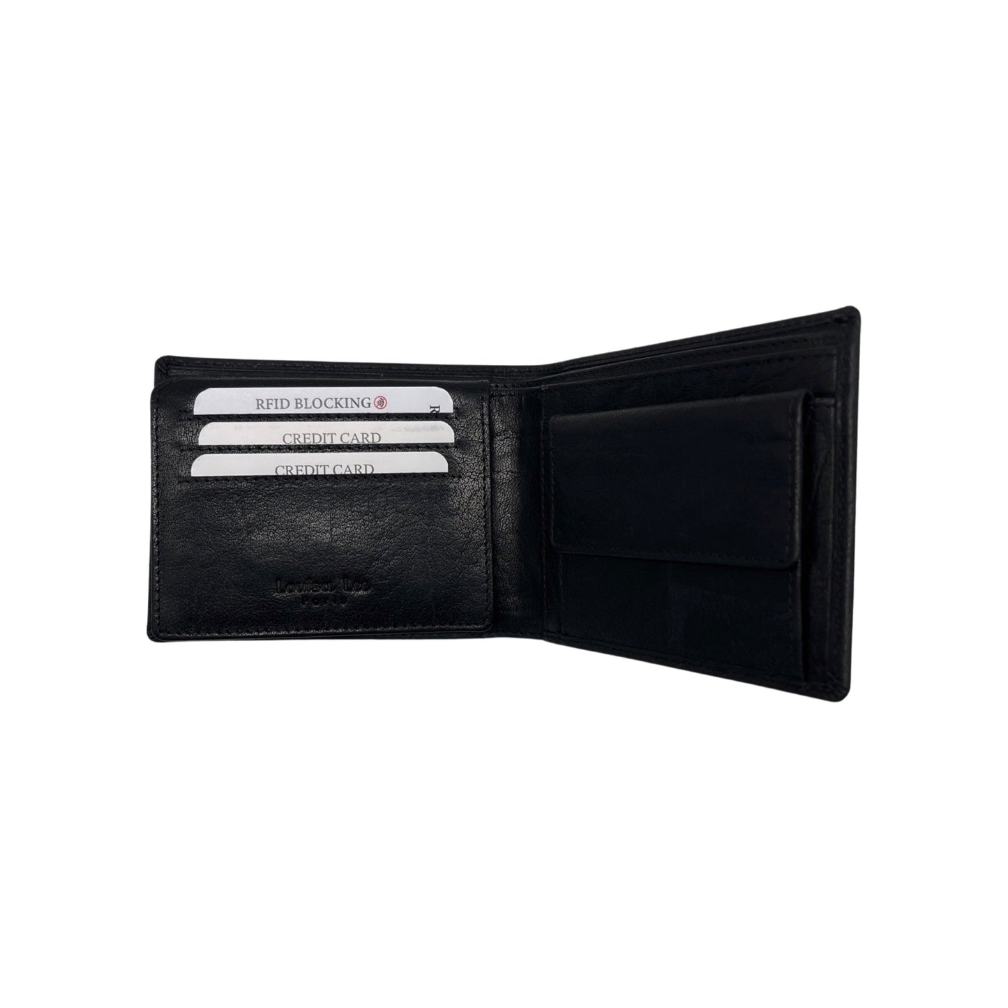 PORTE FEUILLE CUIR SAUVAGE SIMON NOIR