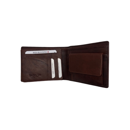 PORTE FEUILLE CUIR SAUVAGE JULES MARRON