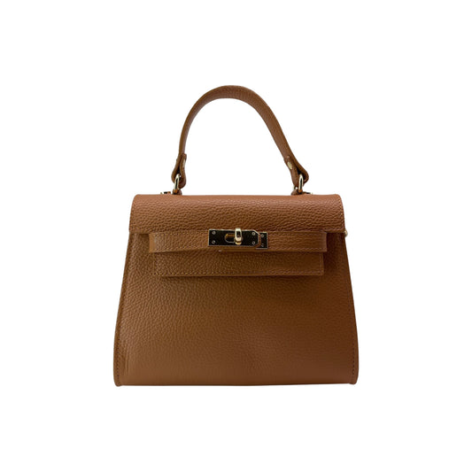 NATURAL MARA GRAINED LEATHER HANDLE BAG