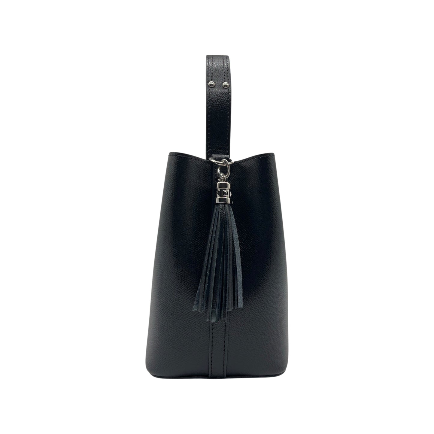 BLACK SESAME ELOISE LEATHER BUCKET BAG