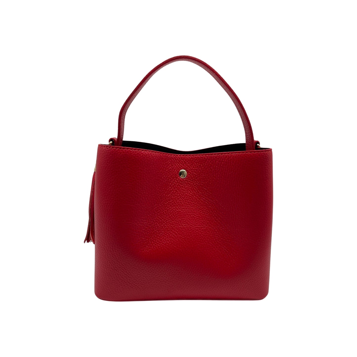 ELOISE G GRAIN LEATHER BUCKET BAG RED