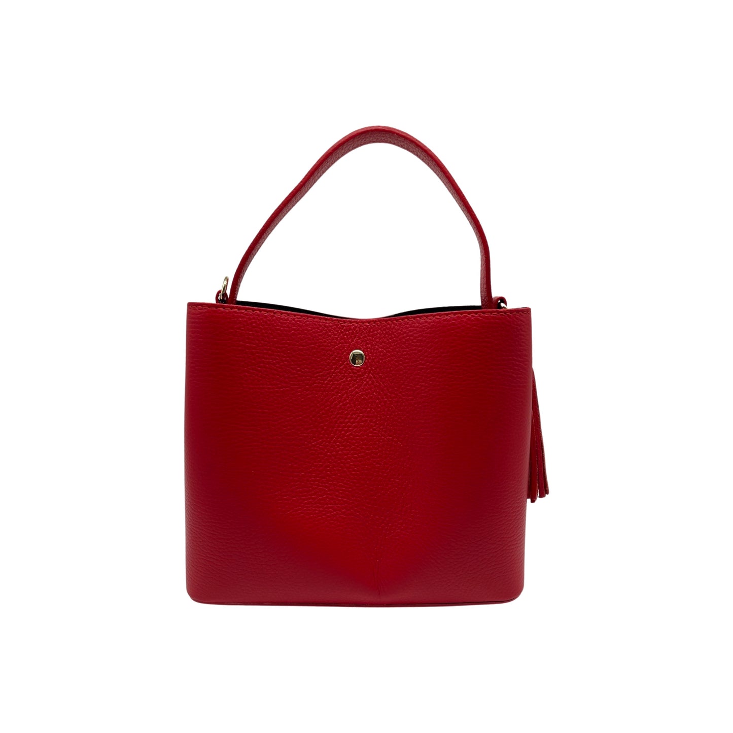 ELOISE G GRAIN LEATHER BUCKET BAG RED