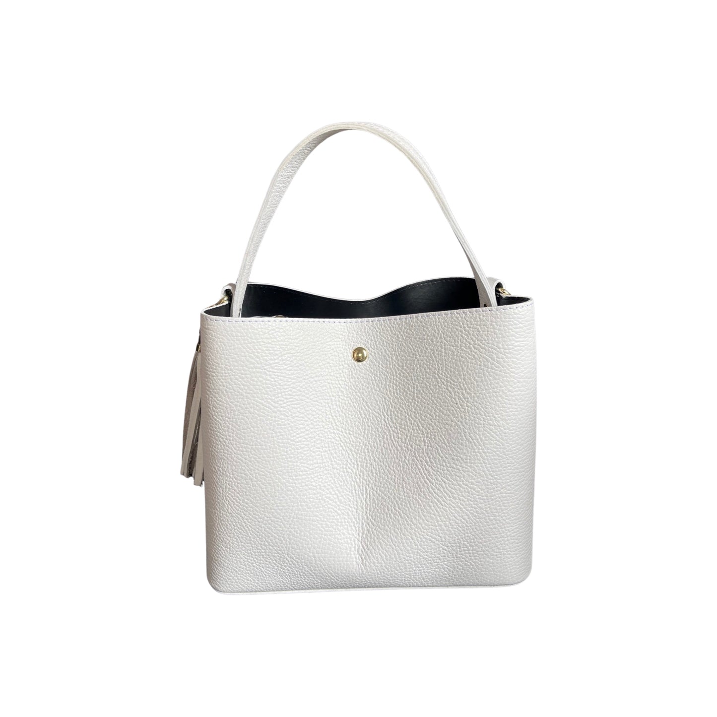 SAC SEAU CUIR GRAINE ELOISE G BLANC