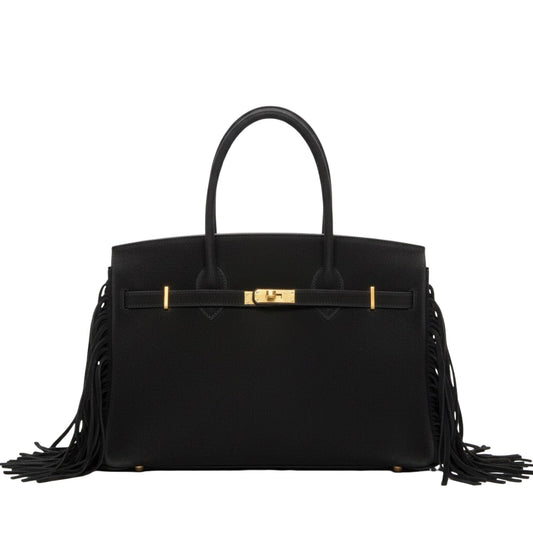 SAC CUIR SUÈDE FRANGE SAVANE DUSSELDOR