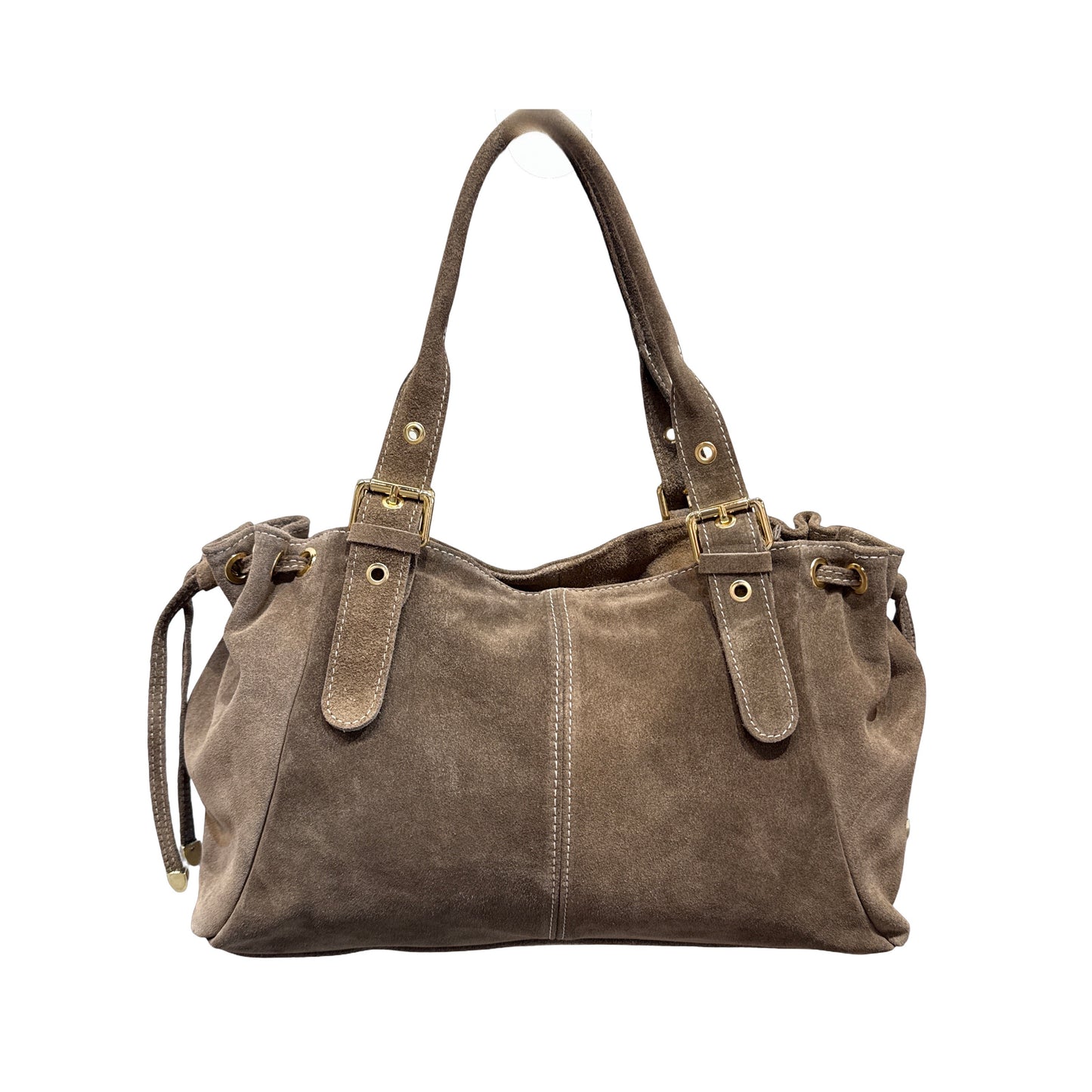 SAC CUIR SUEDE LACET LARGE