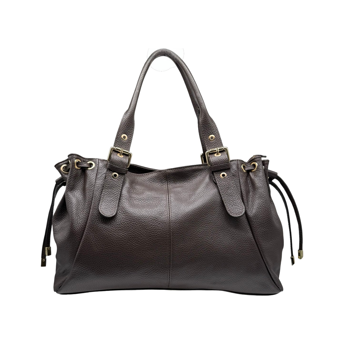 SAC CUIR GRAINE LACET LARGE
