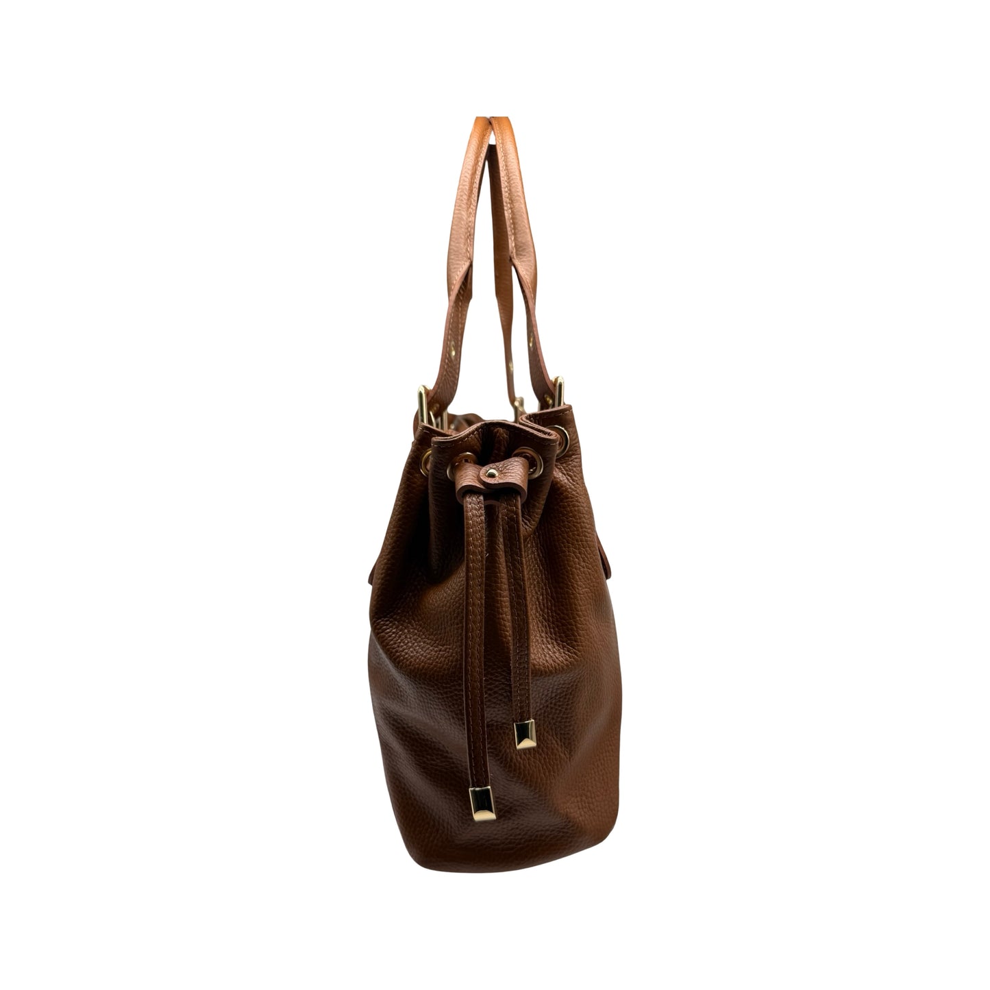 SAC CUIR GRAINE LACET LARGE
