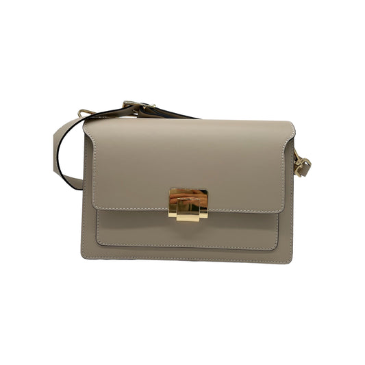 SAC BANDOULIERE CUIR LISSE CANDICE BEIGE