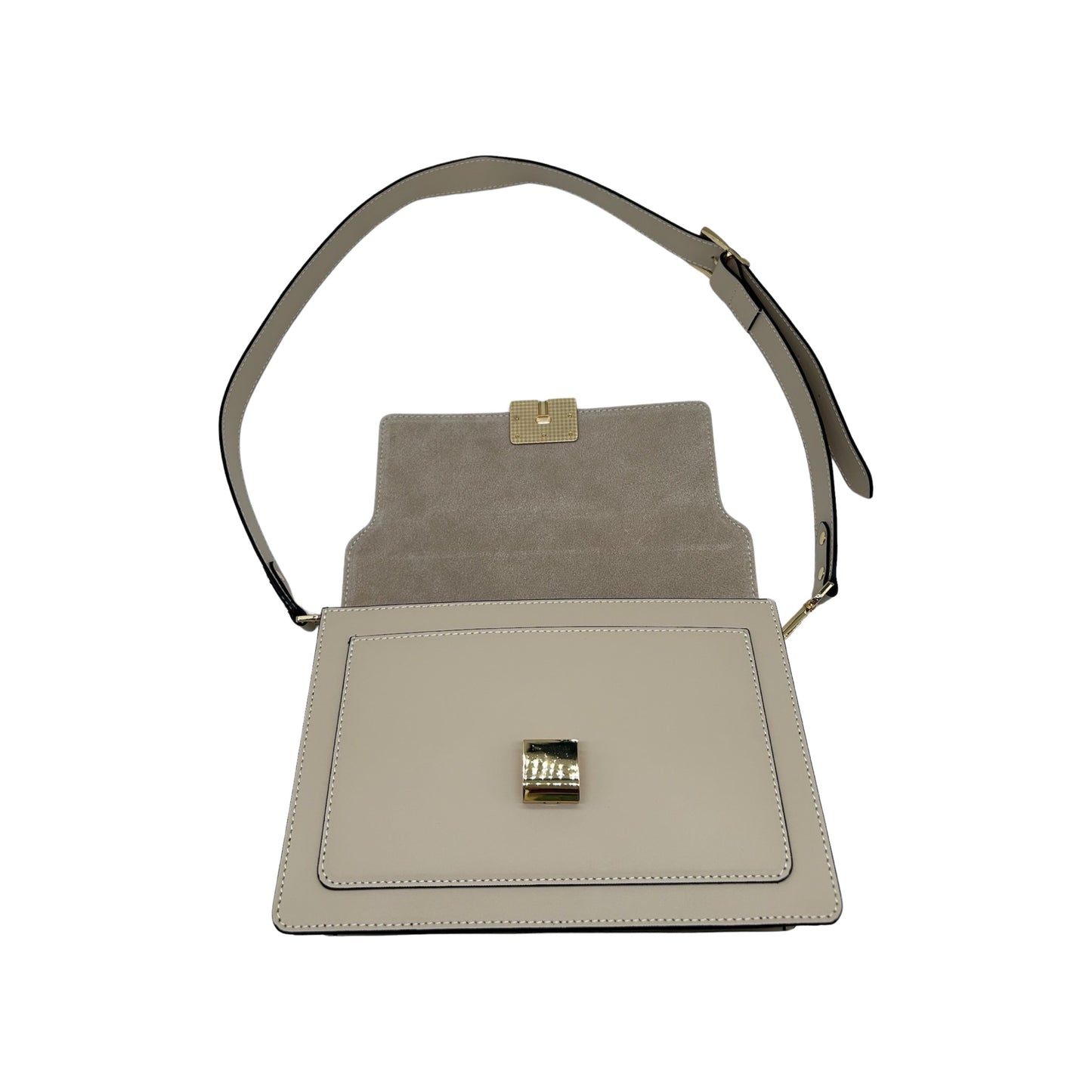 SAC BANDOULIERE CUIR LISSE CANDICE BEIGE