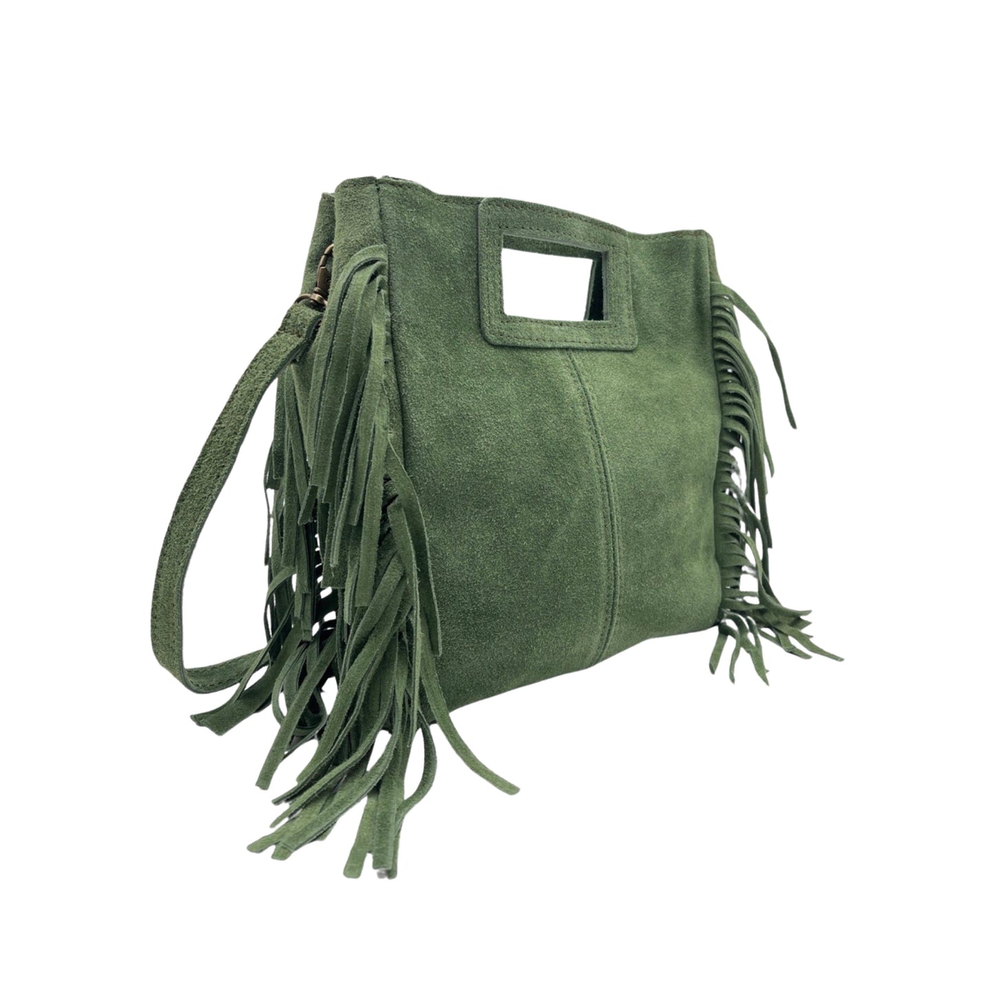 SAC A MAIN CUIR DAIM MARION VERT