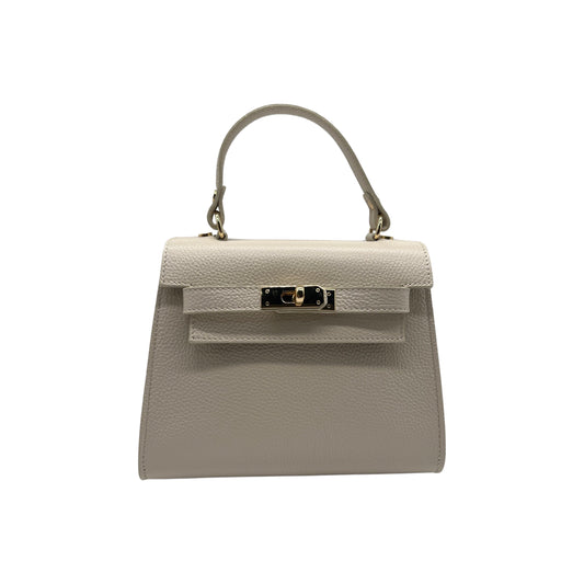 SAC PORTE MAIN CUIR GRAINE MARA BLANC CASSE