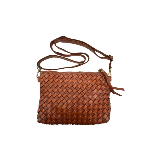 SARAS CAMEL WASHED LEATHER BAG 