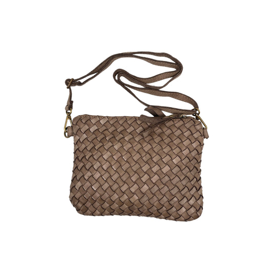 SARAS TAUPE WASHED LEATHER BAG 