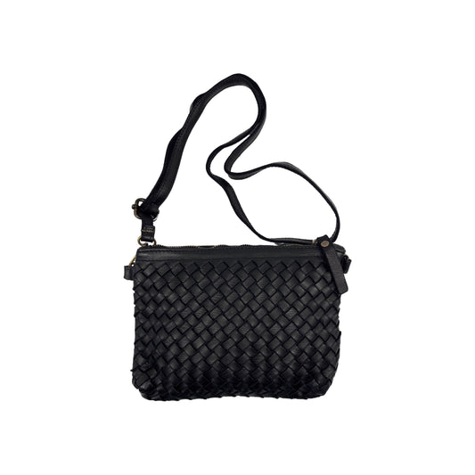 BLACK SARAS WASHED LEATHER BAG 