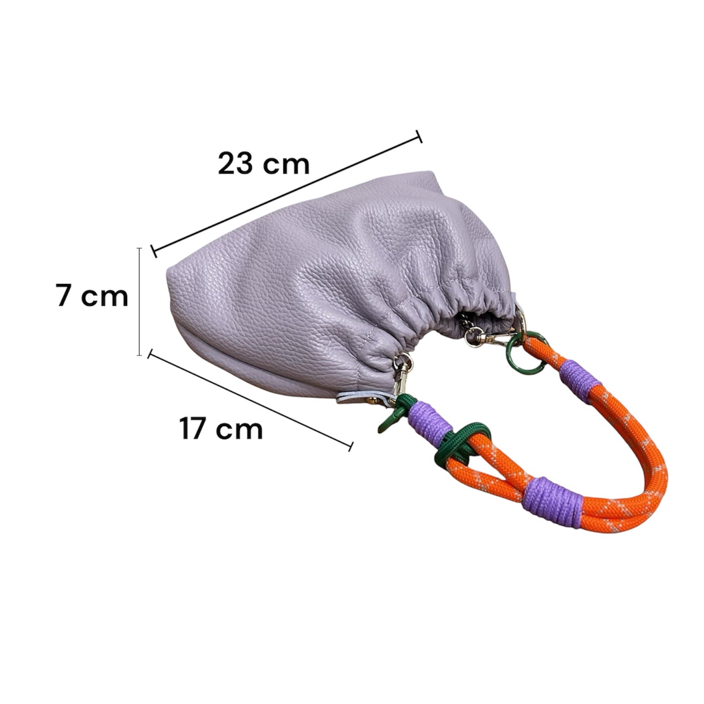 Sac cuir grainé cordon Plissa S