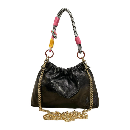 Sac cuir irisé cordon Plissa S
