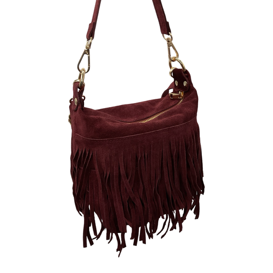SAC CUIR SUEDE FRANGE CHANTALE