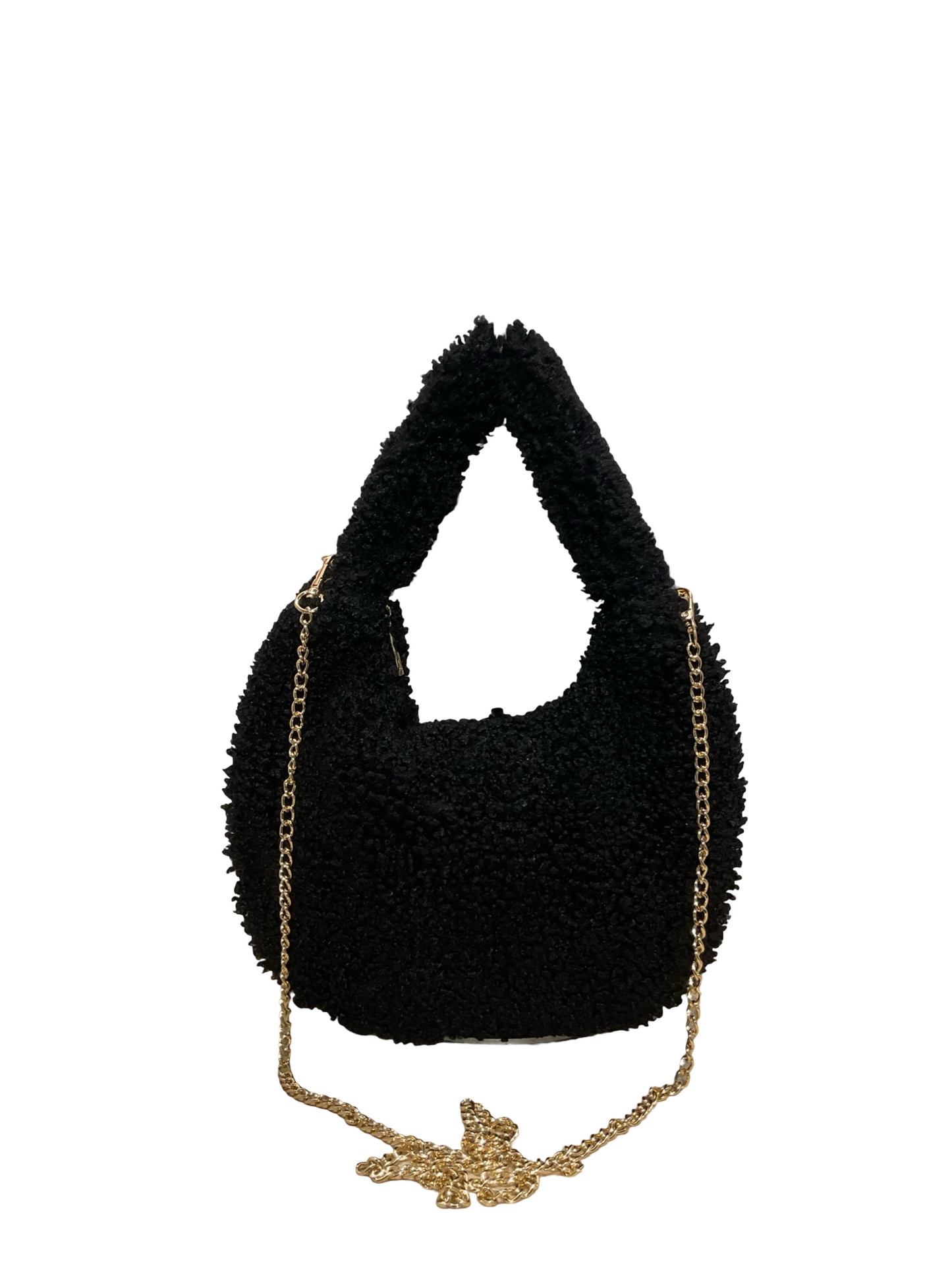SAC DEMI LUNE MOUMOUTE GARNI CUIR TEDDY