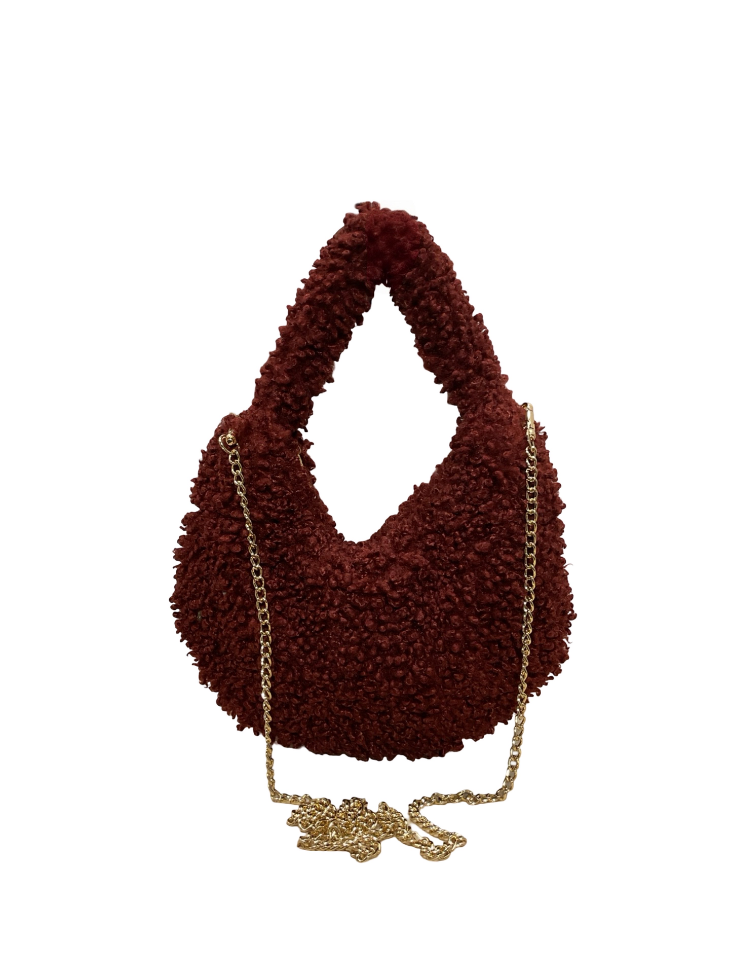 SAC DEMI LUNE MOUMOUTE GARNI CUIR TEDDY