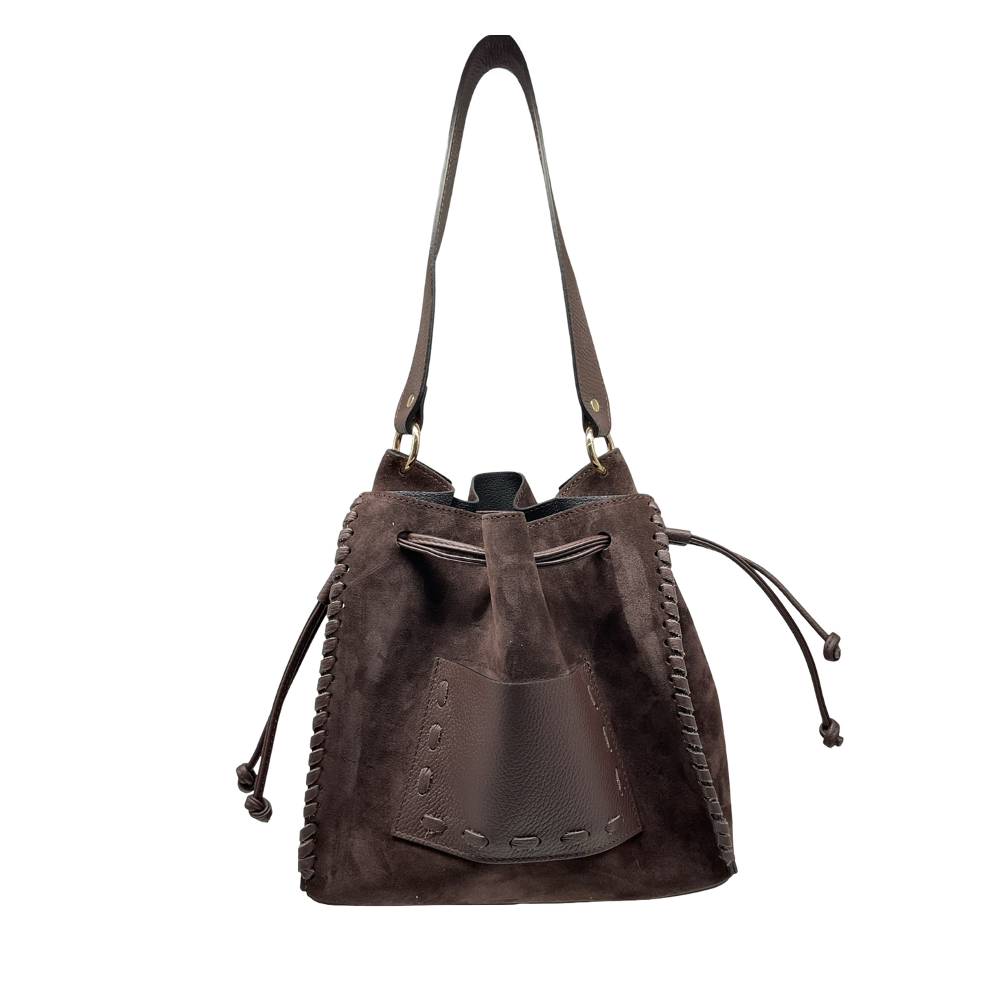 SAC EPAULE CUIR SUEDE TRESSE LUDOMILLA