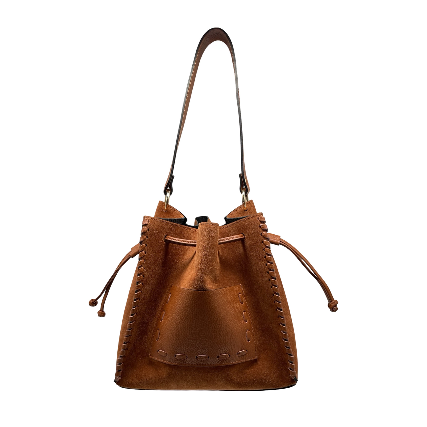 SAC EPAULE CUIR SUEDE TRESSE LUDOMILLA