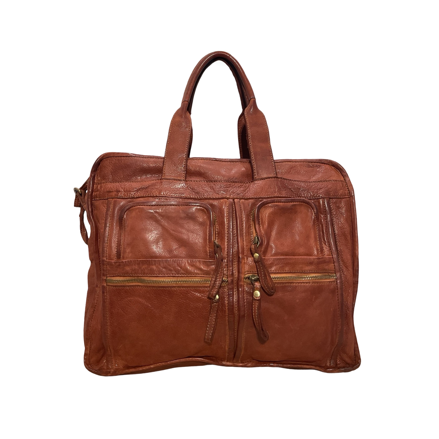 SAC CARTABLE CUIR WASHED BOS