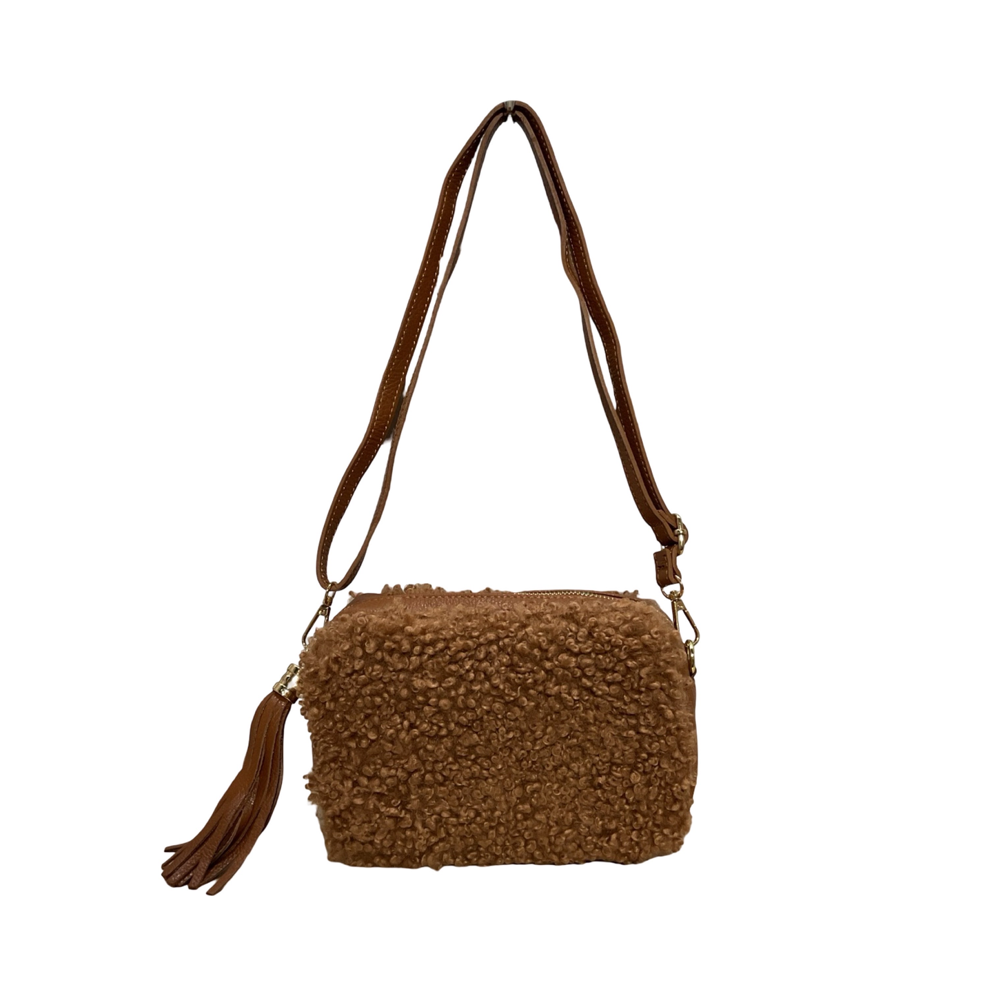 SAC POCHETTE TEDDY GARNI CUIR MOUMOUTE